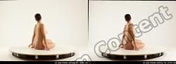 Nude Woman White Sitting poses - ALL Pregnant long brown Sitting poses - simple 3D Stereoscopic poses Pinup